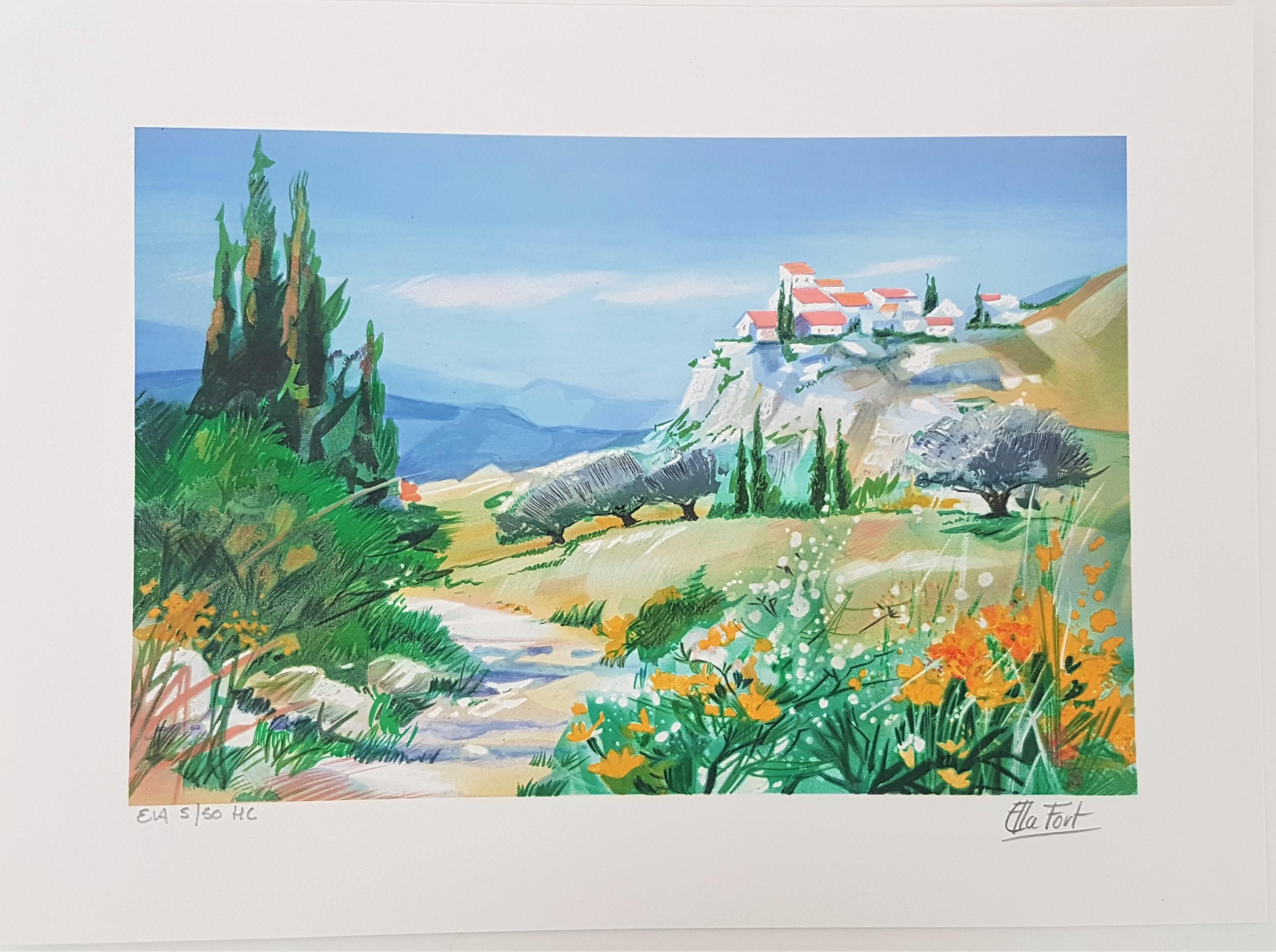 Primavera en Bretaña (ENMARCADO + 10% DE DESCUENTO EN ENVÍOS A EE.UU.) (Provenza, Paisajes) - Print Contemporáneo de Ella Fort