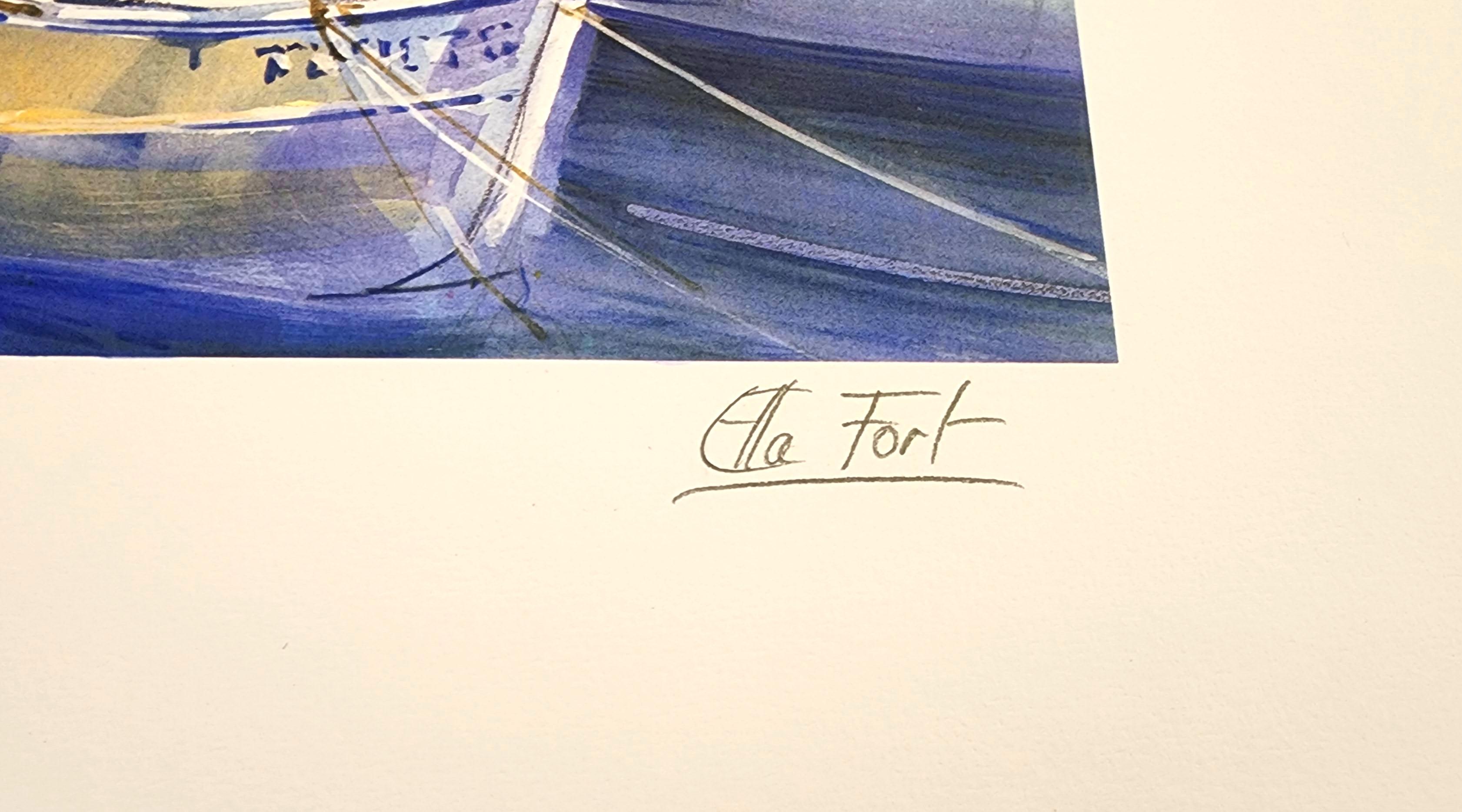 Ella Fort
St. Raphael (Provenza, paesaggi marini, arte di campagna, impressionista)
Litografia a colori
Firmato, numerato o iscritto
Edizione: 390 + 10 E.A.
dimensioni: 22,8 × 14,8 su 27,5 × 19,6 pollici 
Il COA ha fornito

*Opzioni di cornice