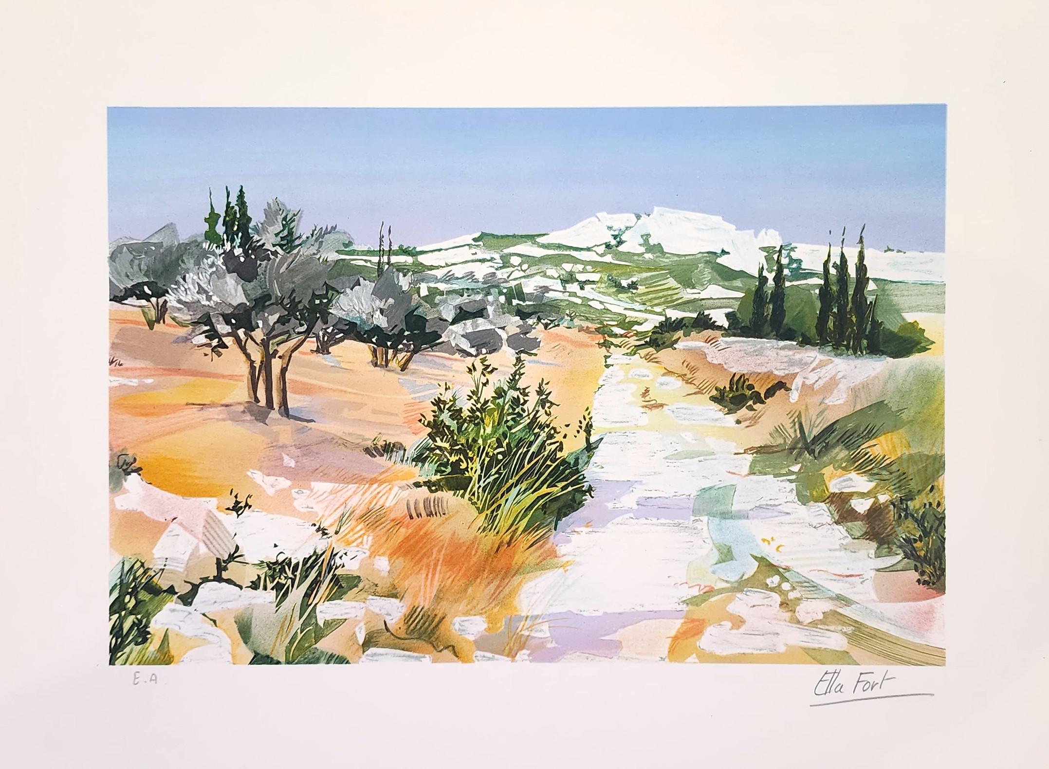 The Lonesome Road (FRAMED + FREE US SHIPPING) (Provence, landscapes) - Print de Ella Fort
