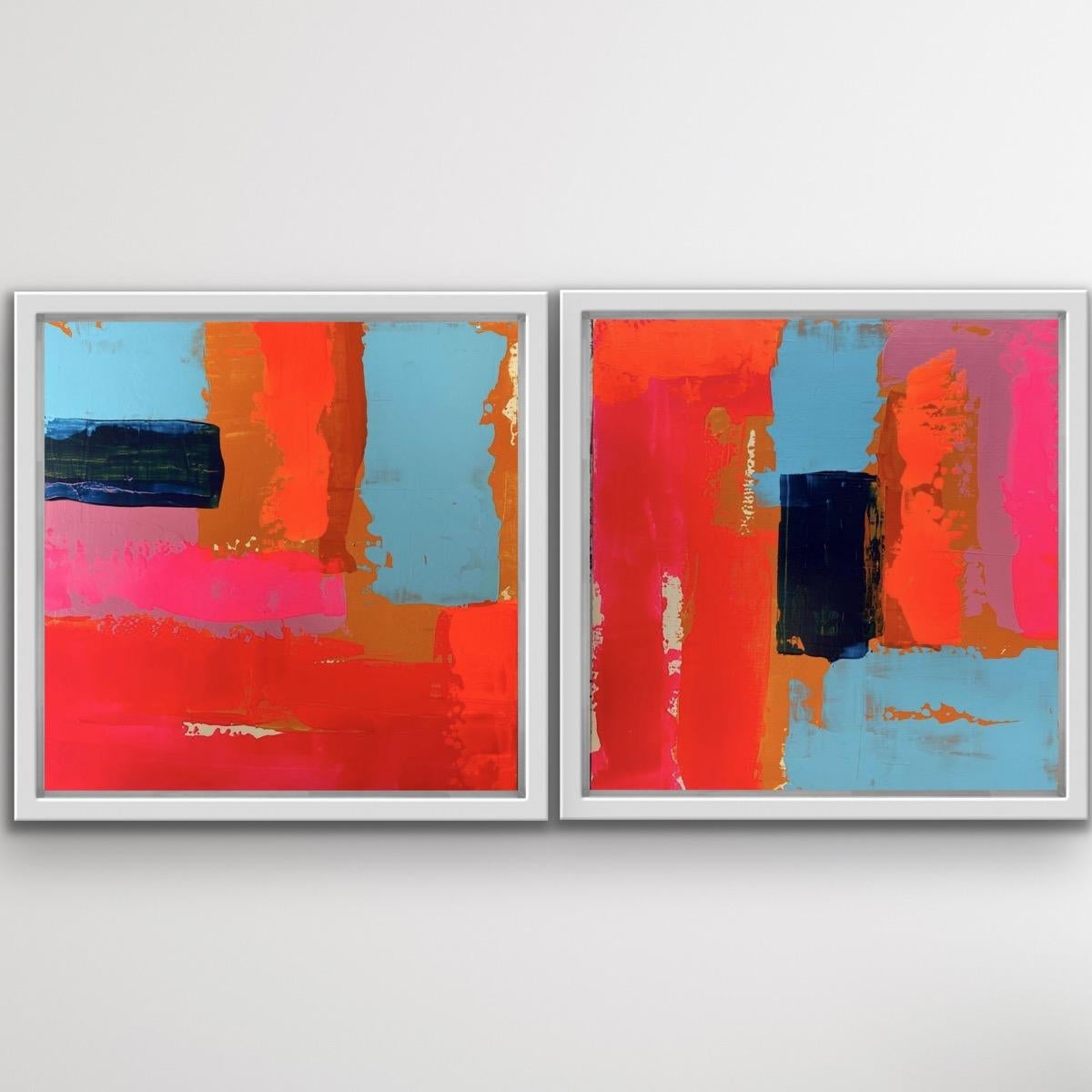 Jam Spread and Jam Line Diptych - Painting by Ella Freire