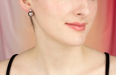 Black Tahitian Pearl Diamond “Stud” Earrings Design by Ella Gafter