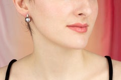 Schwarze Tahiti-Perle 12 mm Diamant-Ohrclips Design von Ella Gafter