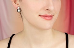Black Tahitian Pearl Diamond Clip-On Earrings Design by Ella Gafter