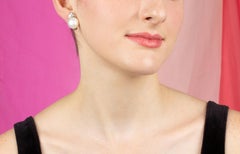 South Sea Pearl 14mm Diamond Earrings Design by Ella Gafter