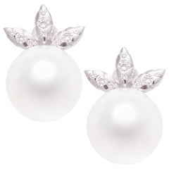 Südseeperlen-Diamant-Ohrringe 15,5 mm Design von Ella Gafter