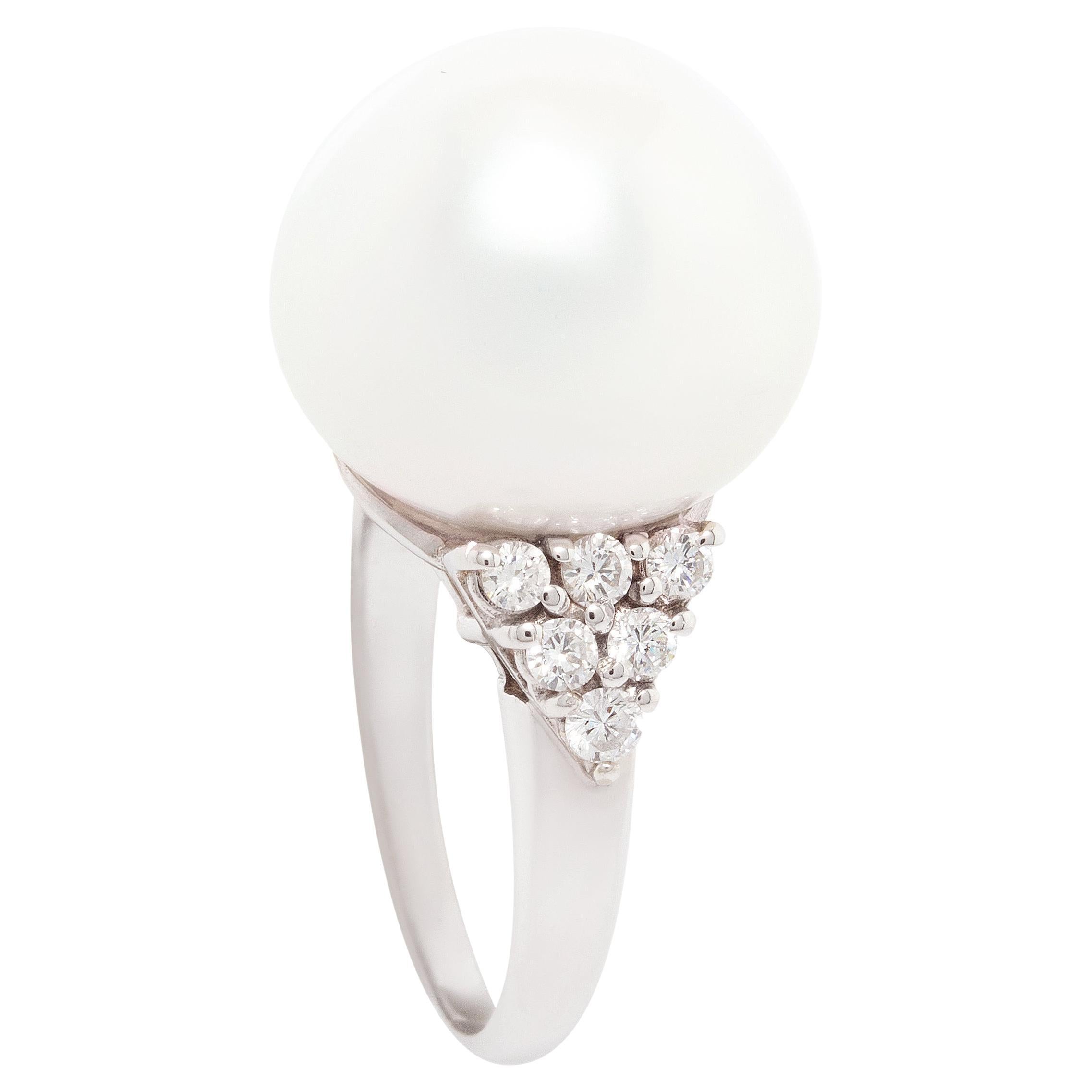 Ella Gafter 16mm South Sea Pearl and Diamond Ring For Sale