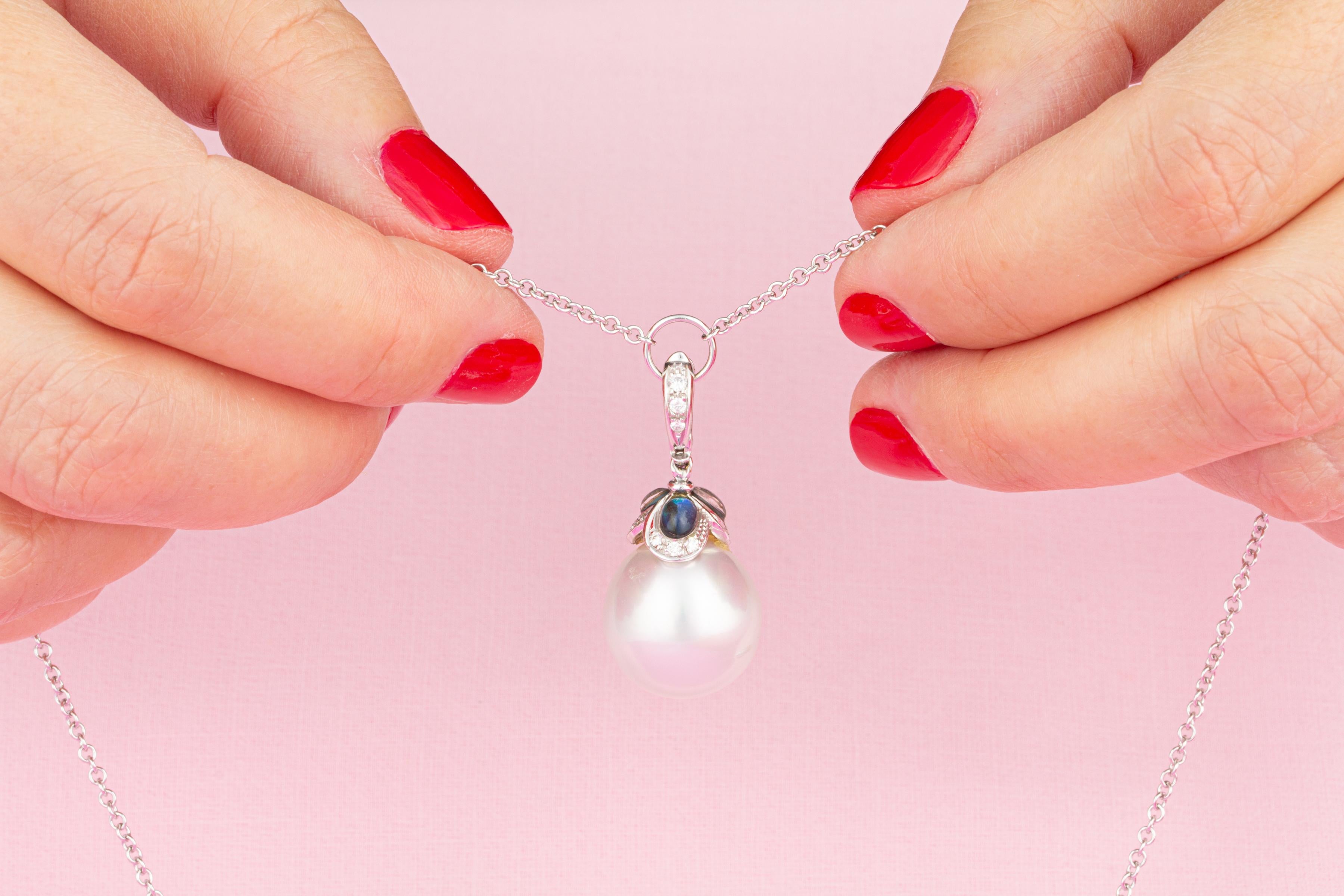 Ella Gafter Perlenkette mit Diamanten im Angebot 1