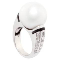 Ella Gafter 17mm South Sea Pearl Diamond Cocktail Ring