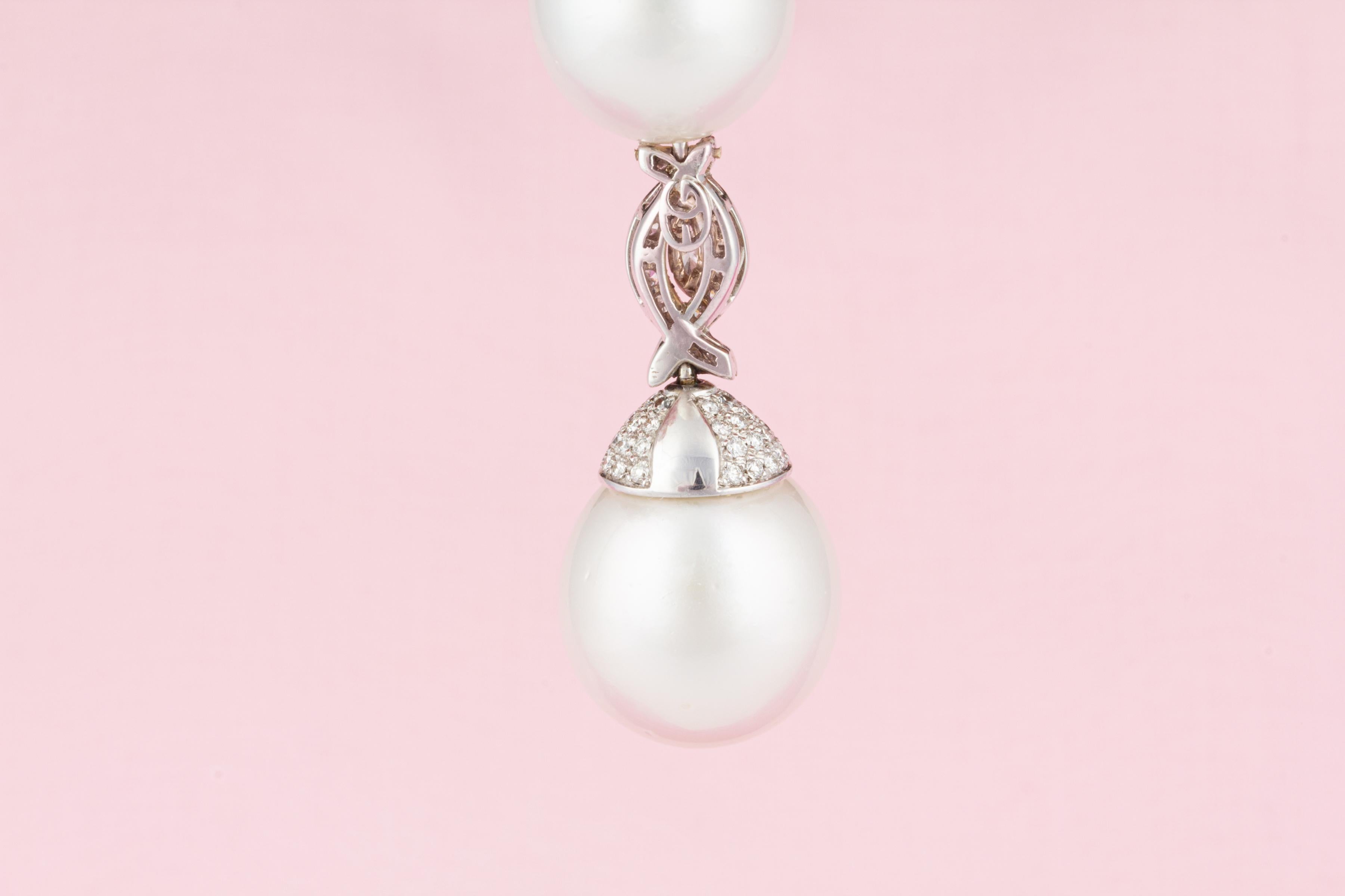 Ella Gafter 17mm South Sea Pearl Diamond Pendant Necklace For Sale 1