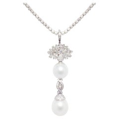 Collier Riviera en diamant avec pendentif en perle de 20 mm x 18 mm Design/One par Ella Gafter