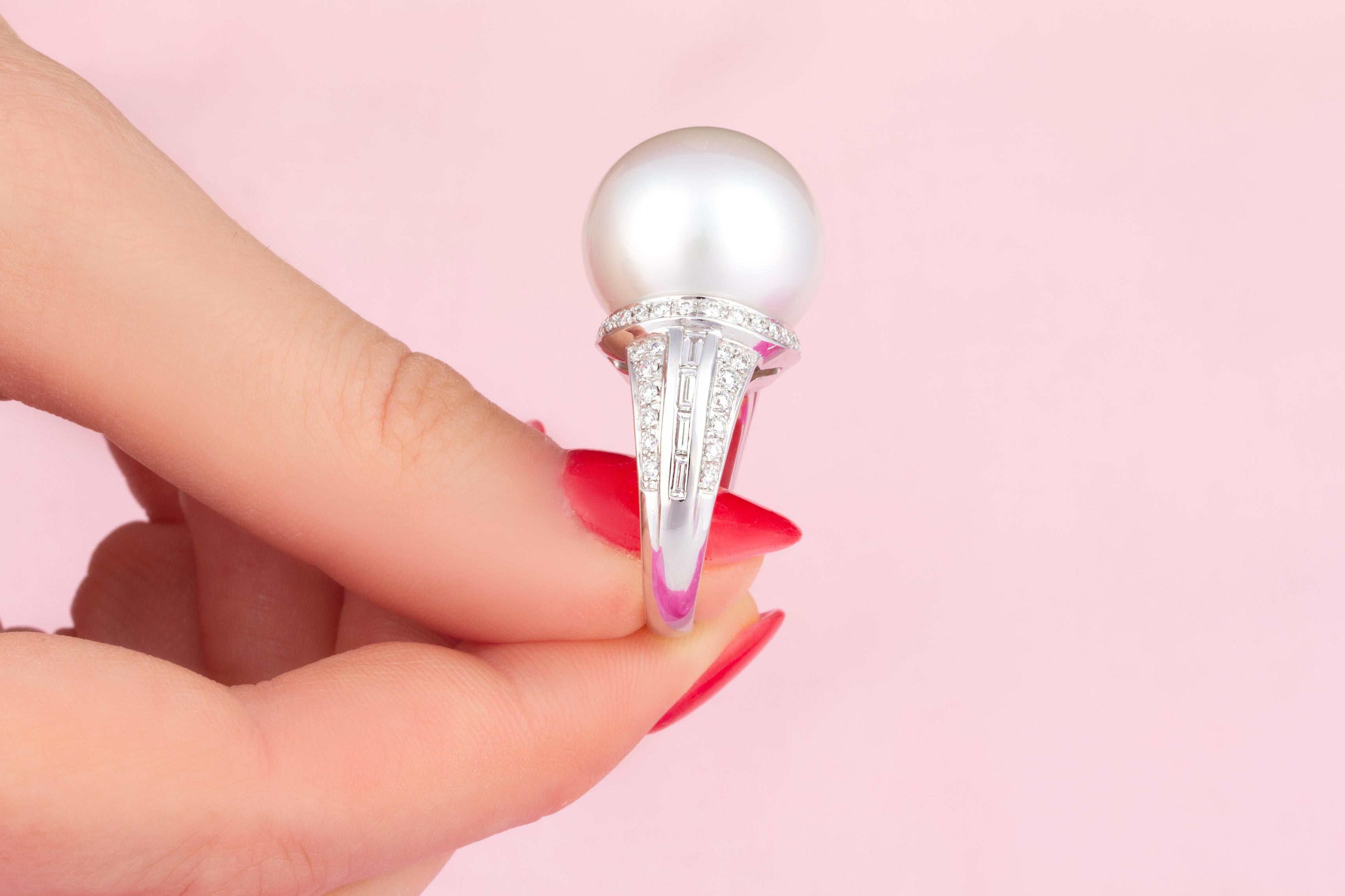 Ella Gafter 18mm Pearl Cocktail Ring For Sale 1