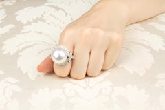 South Sea Pearl And Marquise Diamond Cocktail Ring Design by Ella Gafter