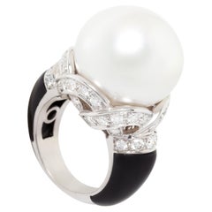 Ella Gafter, bague en perles des mers du Sud de 19,5 mm et diamants