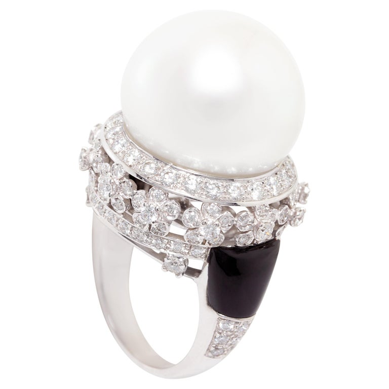 Ella Gafter Art Déco style 19mm South Sea Pearl Diamond Ring For Sale at  1stDibs | inception ring ro