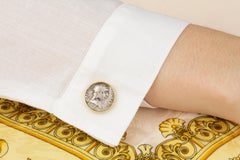 Boutons de manchette en argent ancien design en or jaune d'Ella Gafter