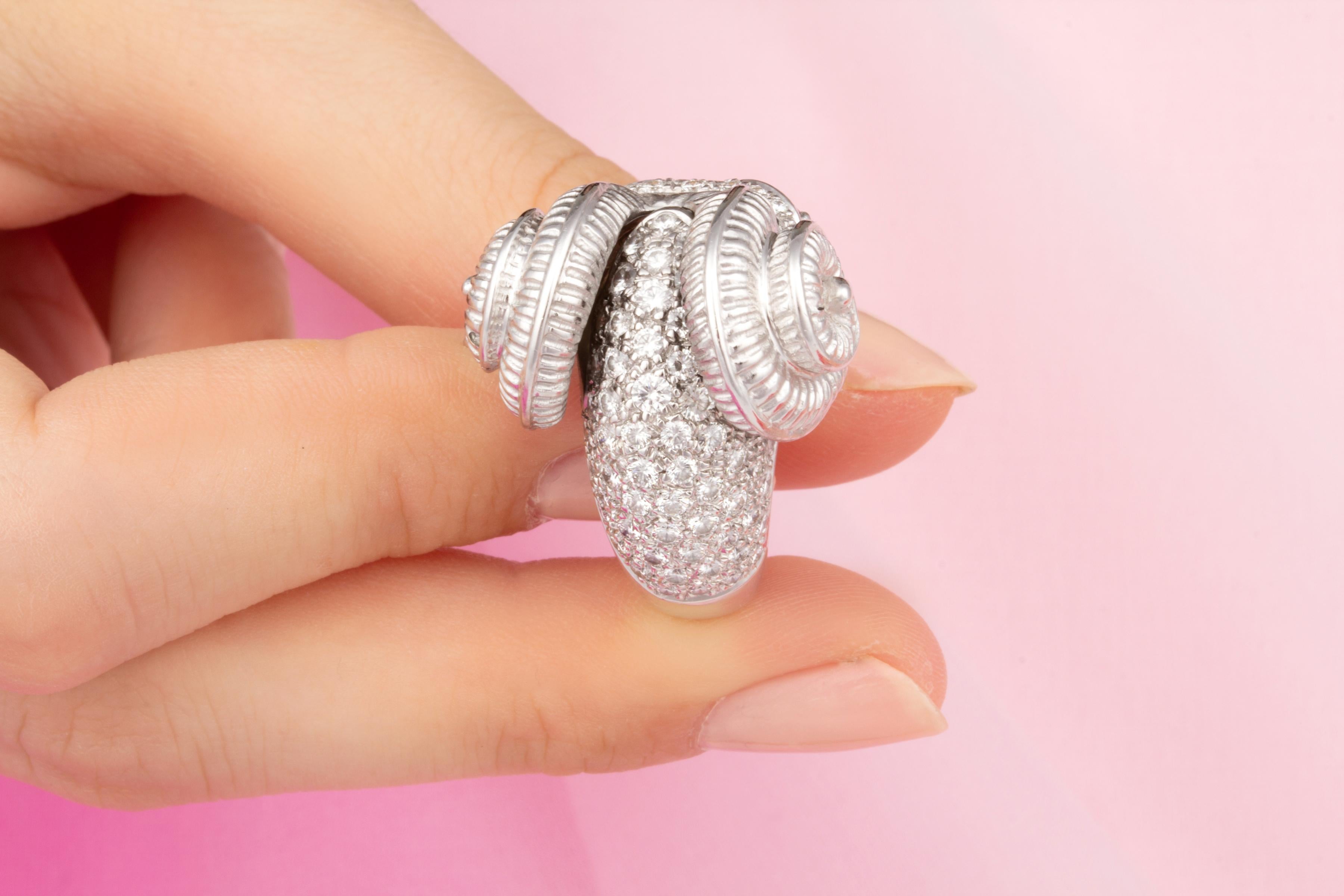 Ella Gafter Aries Diamond Zodiac Ring  In New Condition For Sale In New York, NY