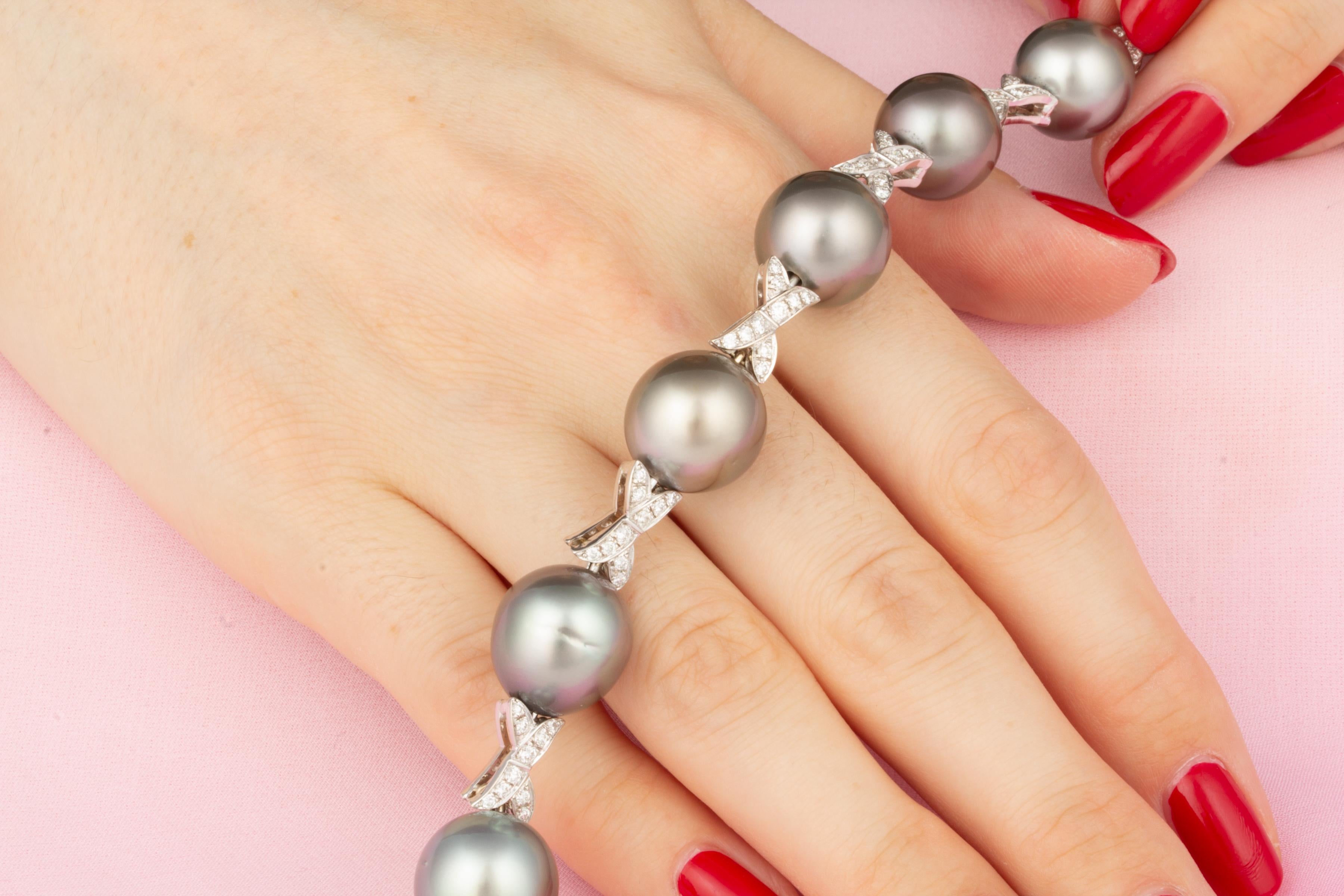 Artiste Bracelet de perles de Tahiti et de diamants Design/One par Ella Gafter en vente