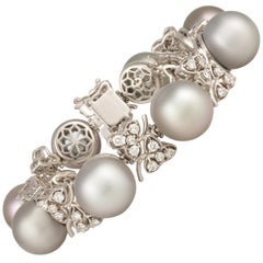Bracciale con perle di Tahiti e diamanti di Ella Gafter