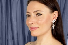 Black Tahitian Pearl Diamond Drop Earrings Déco Design by Ella Gafter