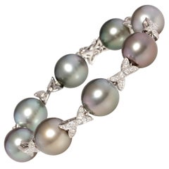 Ella Gafter Schwarzes Tahiti-Perlen-Diamant-Armband