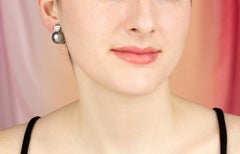 Black Tahitian Pearl 14.5mm Earrings Clip-On Design by Ella Gafter