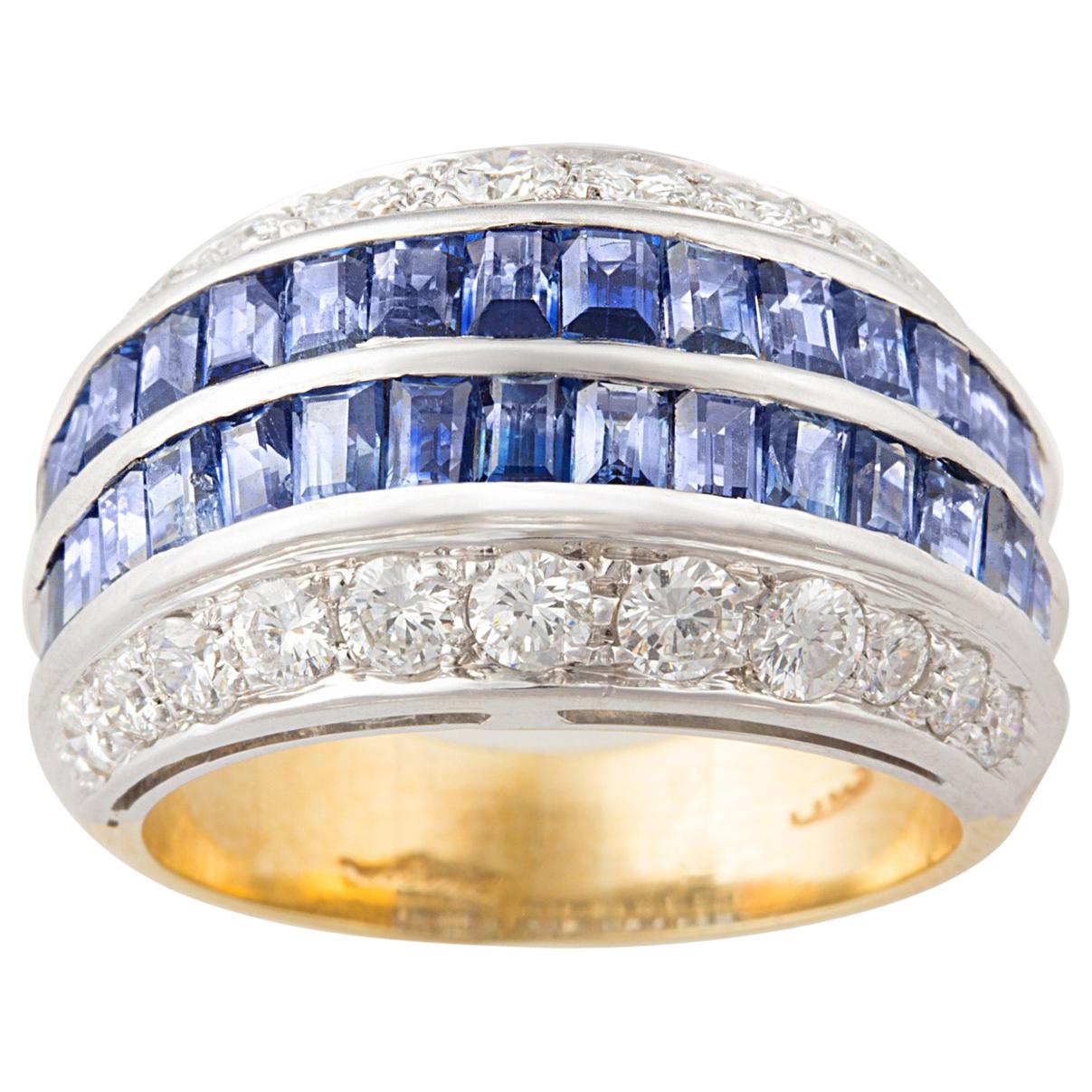 Ella Gafter Sapphire Diamond Cocktail Ring For Sale