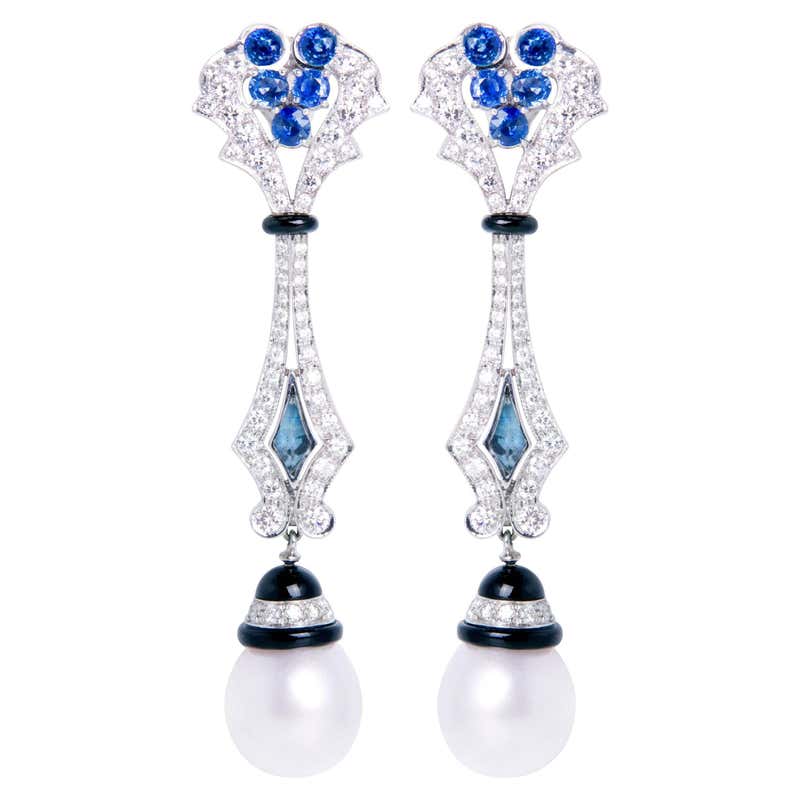 Diamond, Pearl and Antique Drop Earrings - 5,537 For Sale at 1stdibs ...