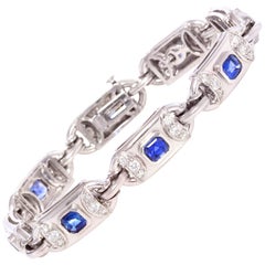 Ella Gafter Flexibles Tennisarmband mit blauem Saphir und Diamant