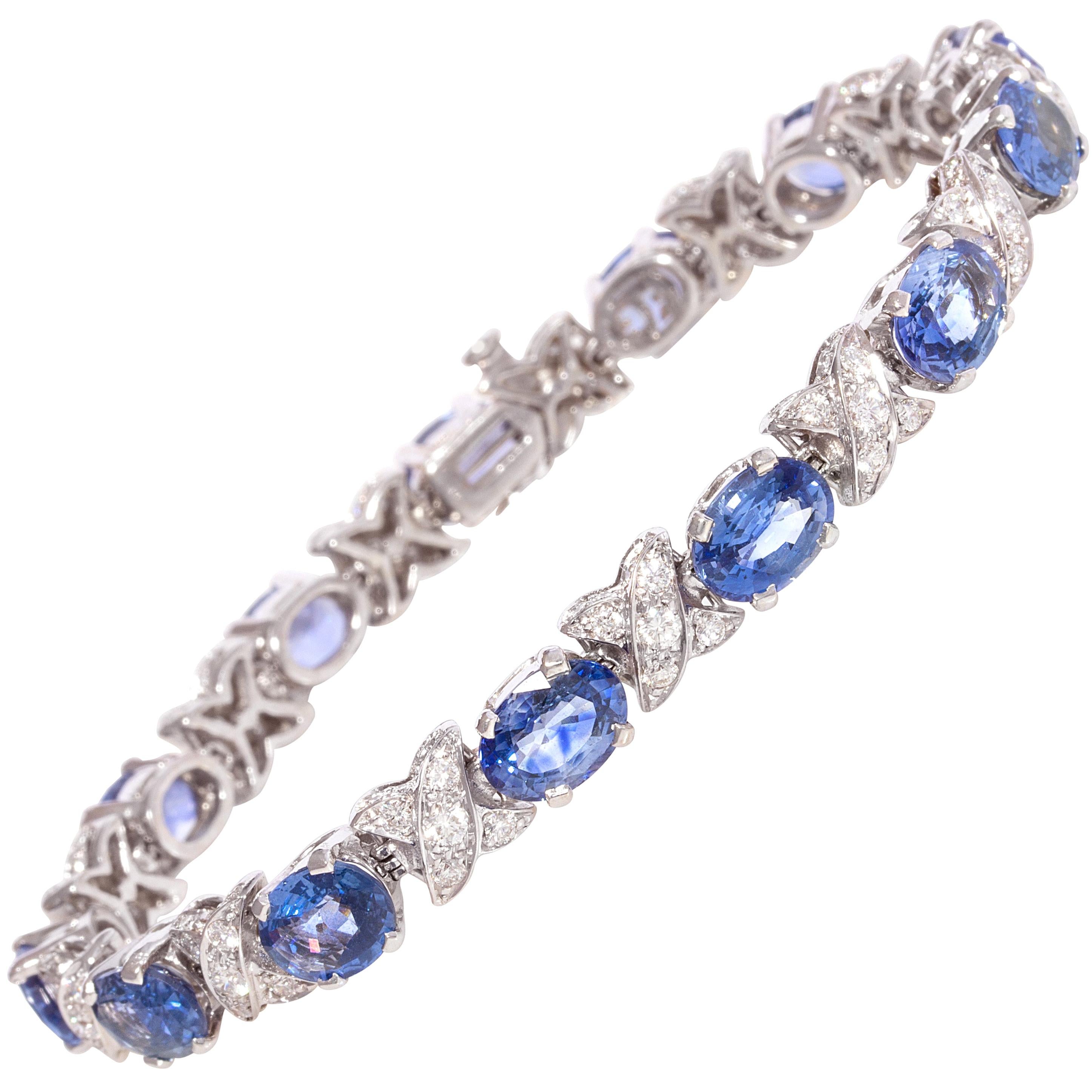 Ella Gafter Blue Sapphire Diamond Bracelet For Sale