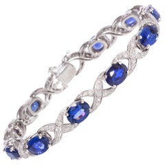 Blue Sapphire and Diamond Bracelet Design by Ella Gafter