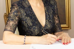 Blue Sapphire and Diamond Bracelet Design by Ella Gafter