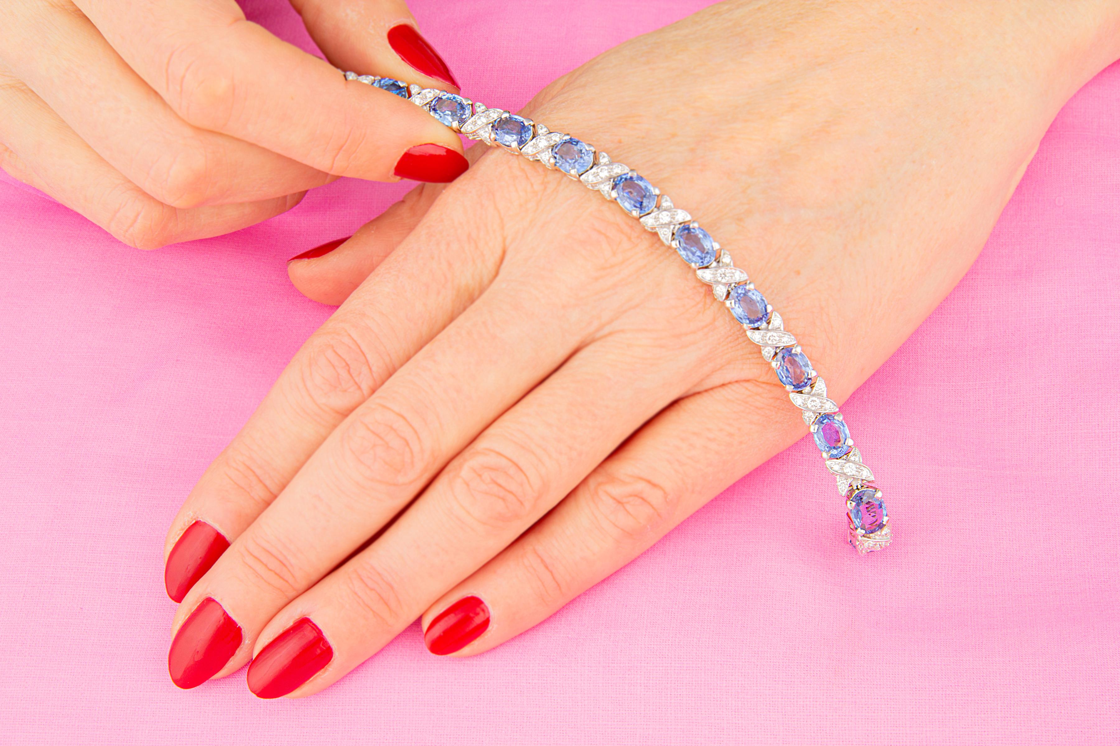 Ella Gafter Flexibles Armband mit blauem Saphir und Diamant (Künstler*in) im Angebot