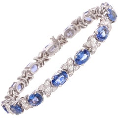 Ella Gafter Bracelet souple en saphir bleu et diamants