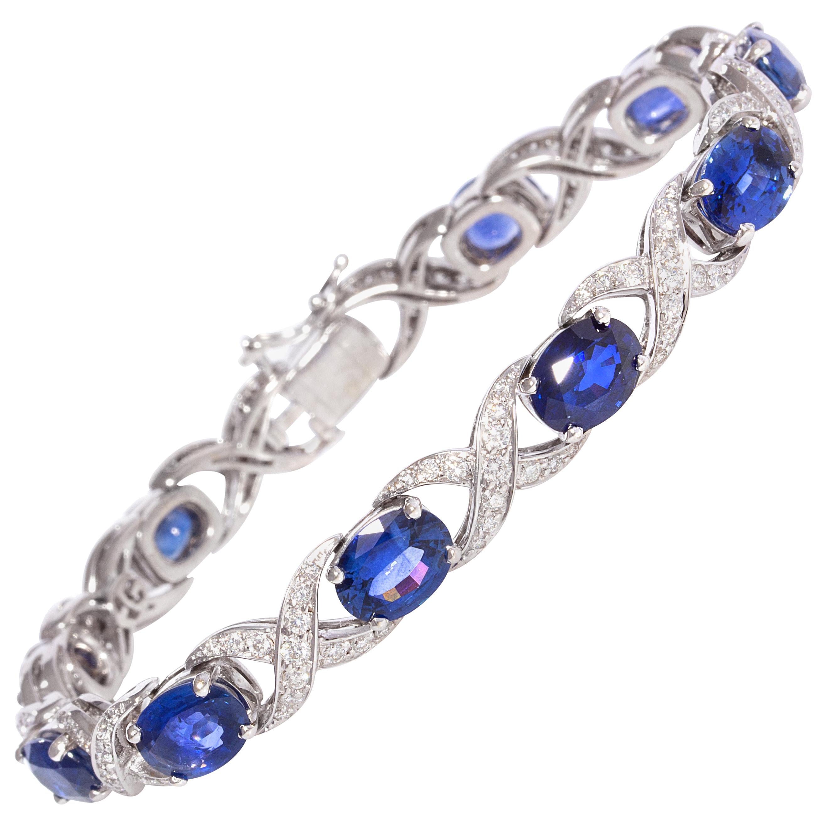 Ella Gafter Flexibles Armband mit blauem Saphir und Diamant im Angebot