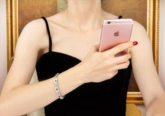 Bracelet de tennis en saphir bleu et diamant Design/One par Ella Gafter