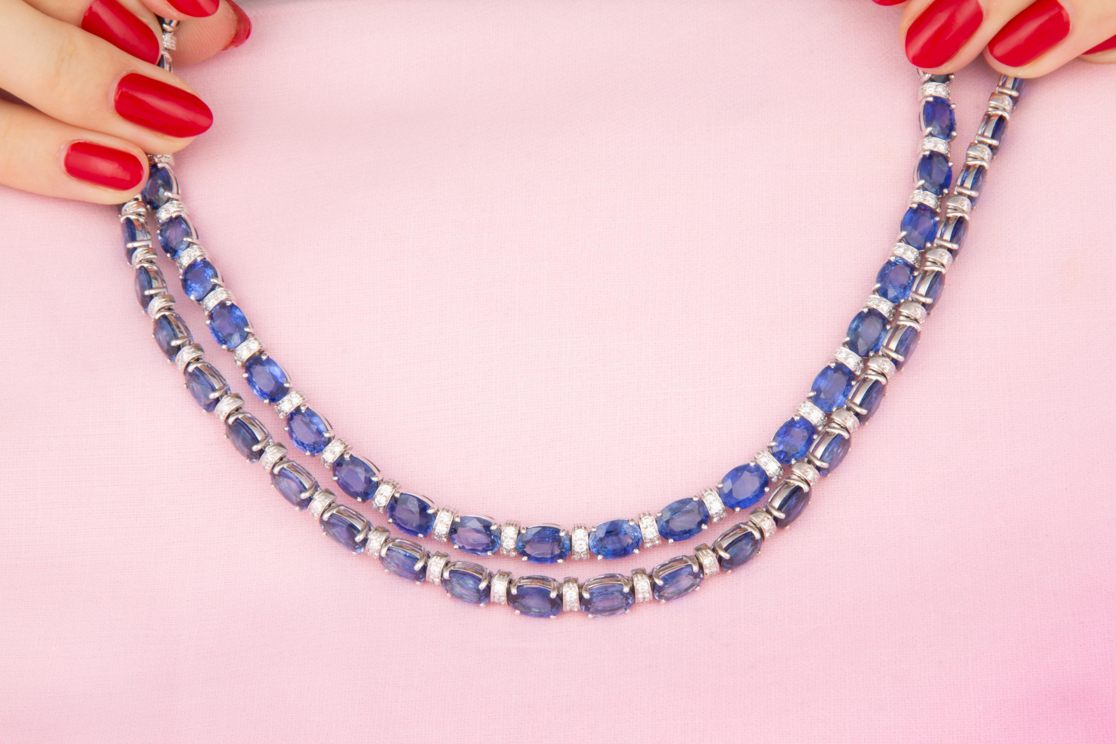 sapphire necklace choker