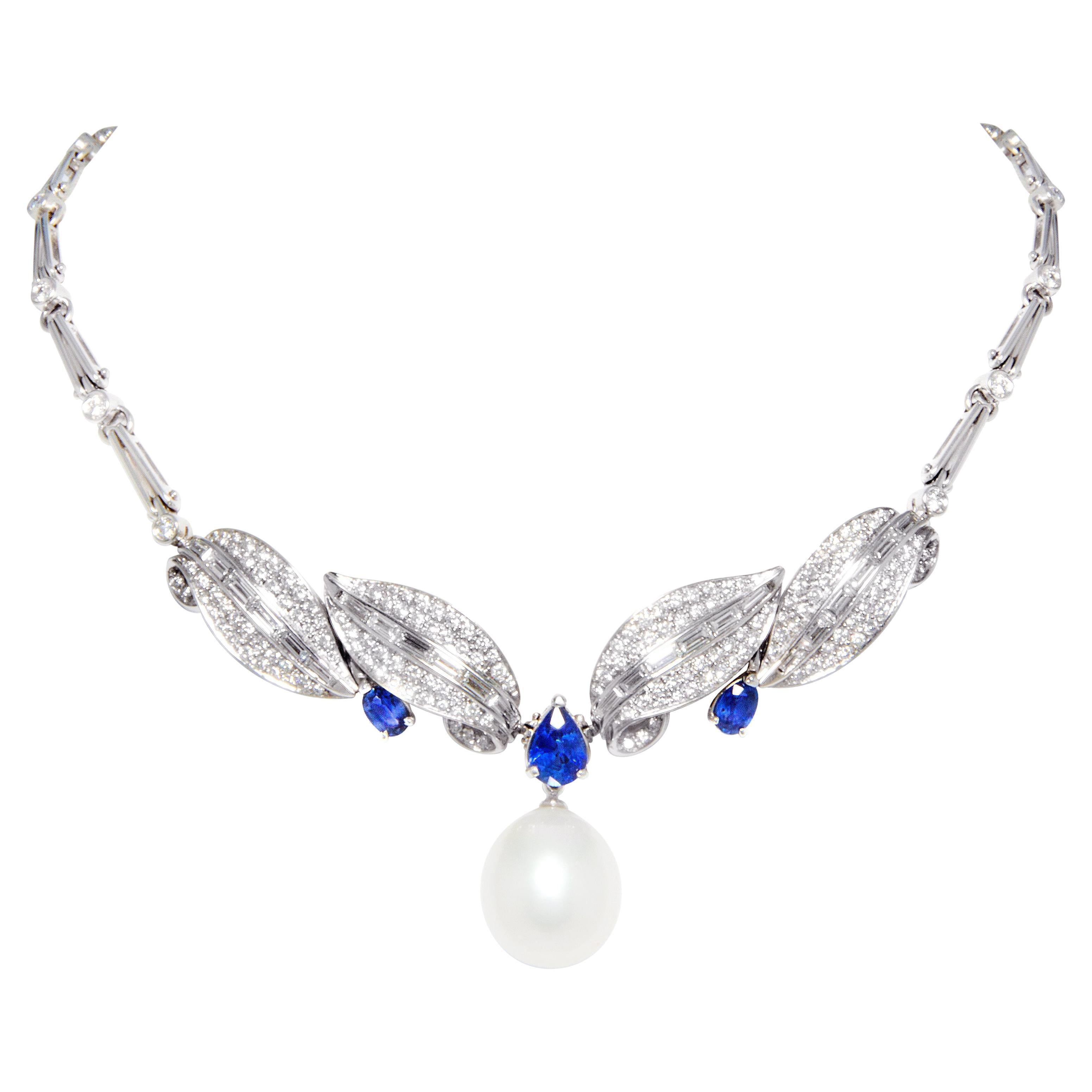 Ella Gafter Blue Sapphire Diamond Necklace 