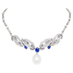 Ella Gafter Blue Sapphire Diamond Necklace 