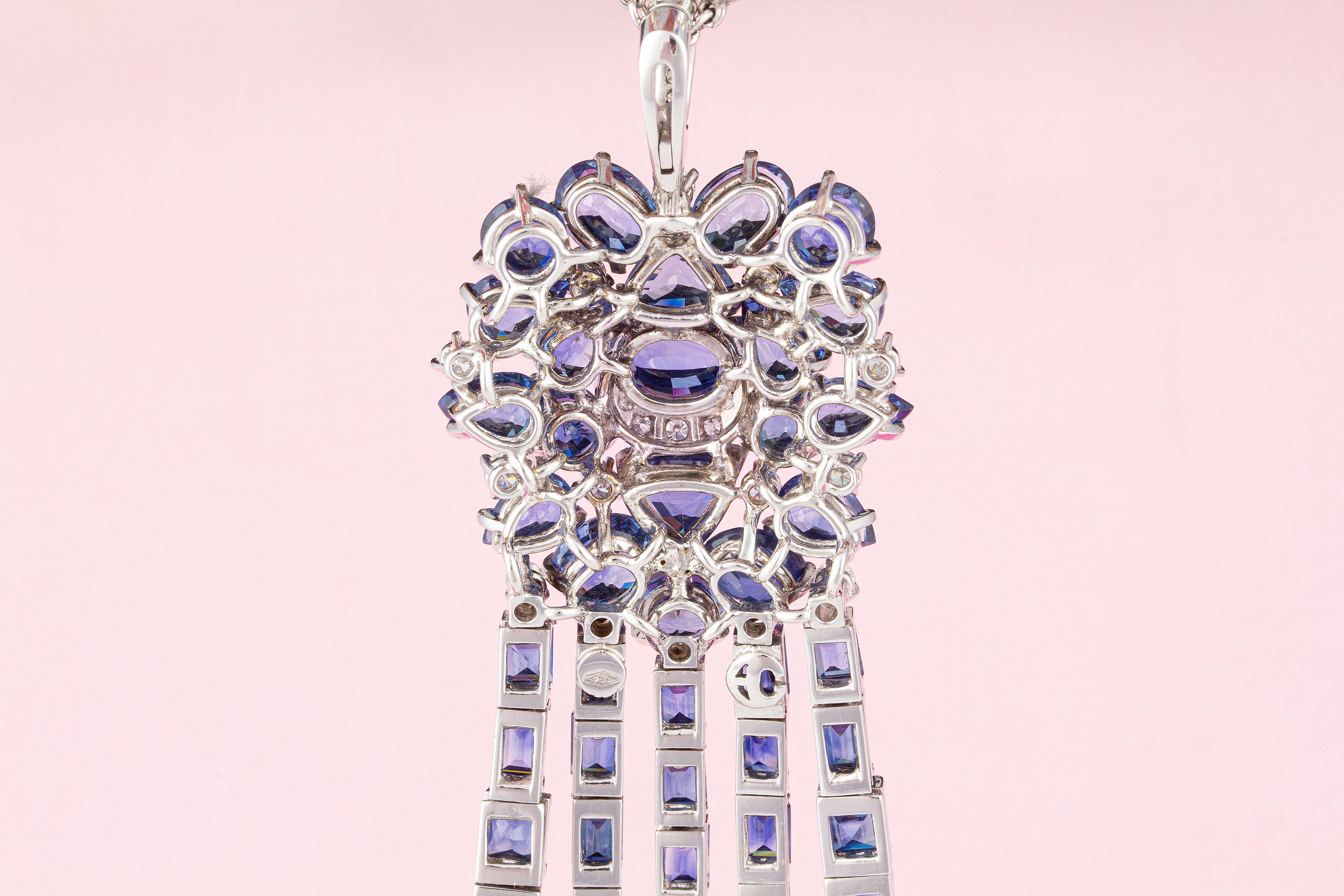 Ella Gafter Blue Sapphire Diamond Pearl Necklace 4