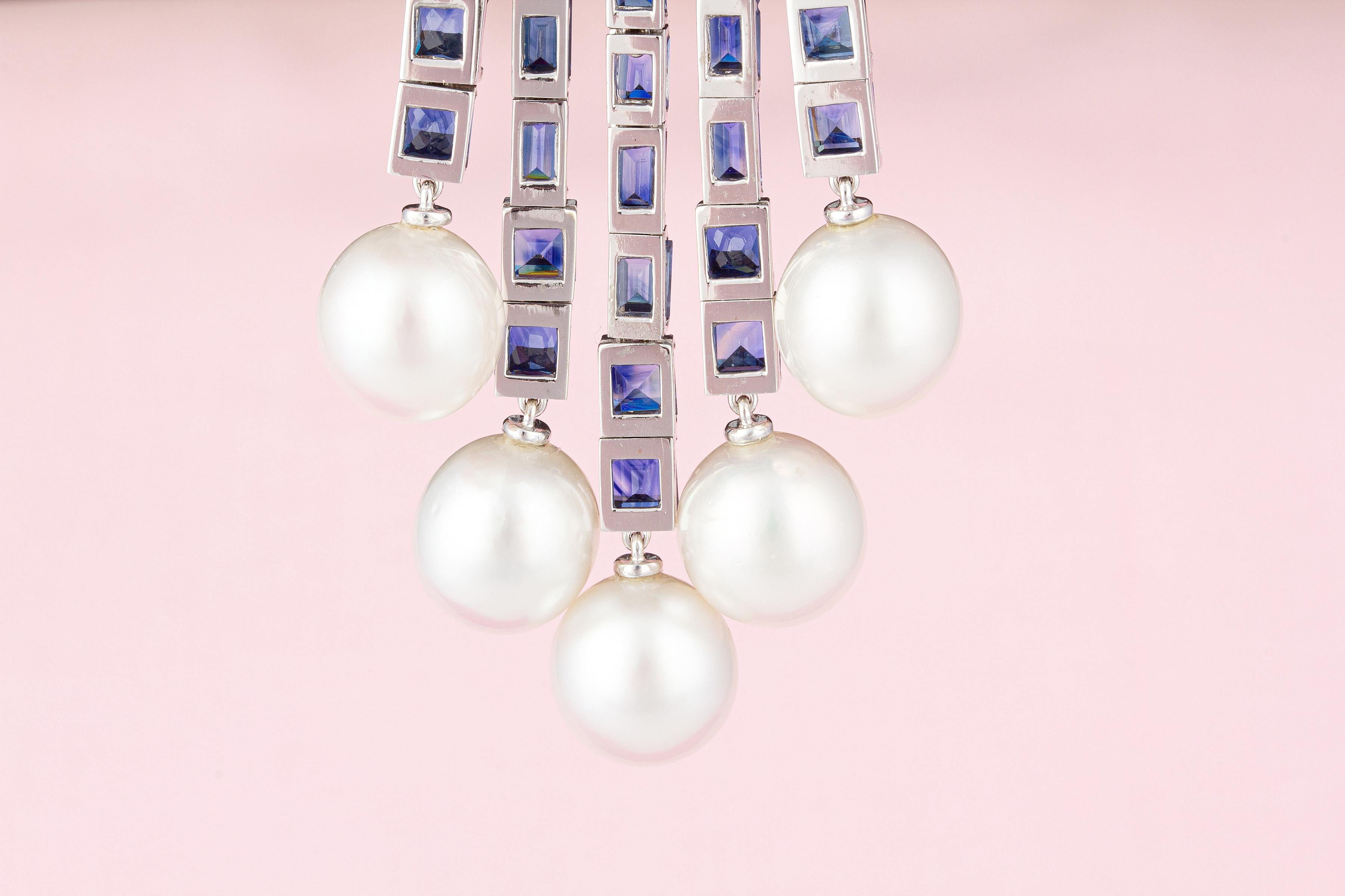 Ella Gafter Blue Sapphire Diamond Pearl Necklace 5