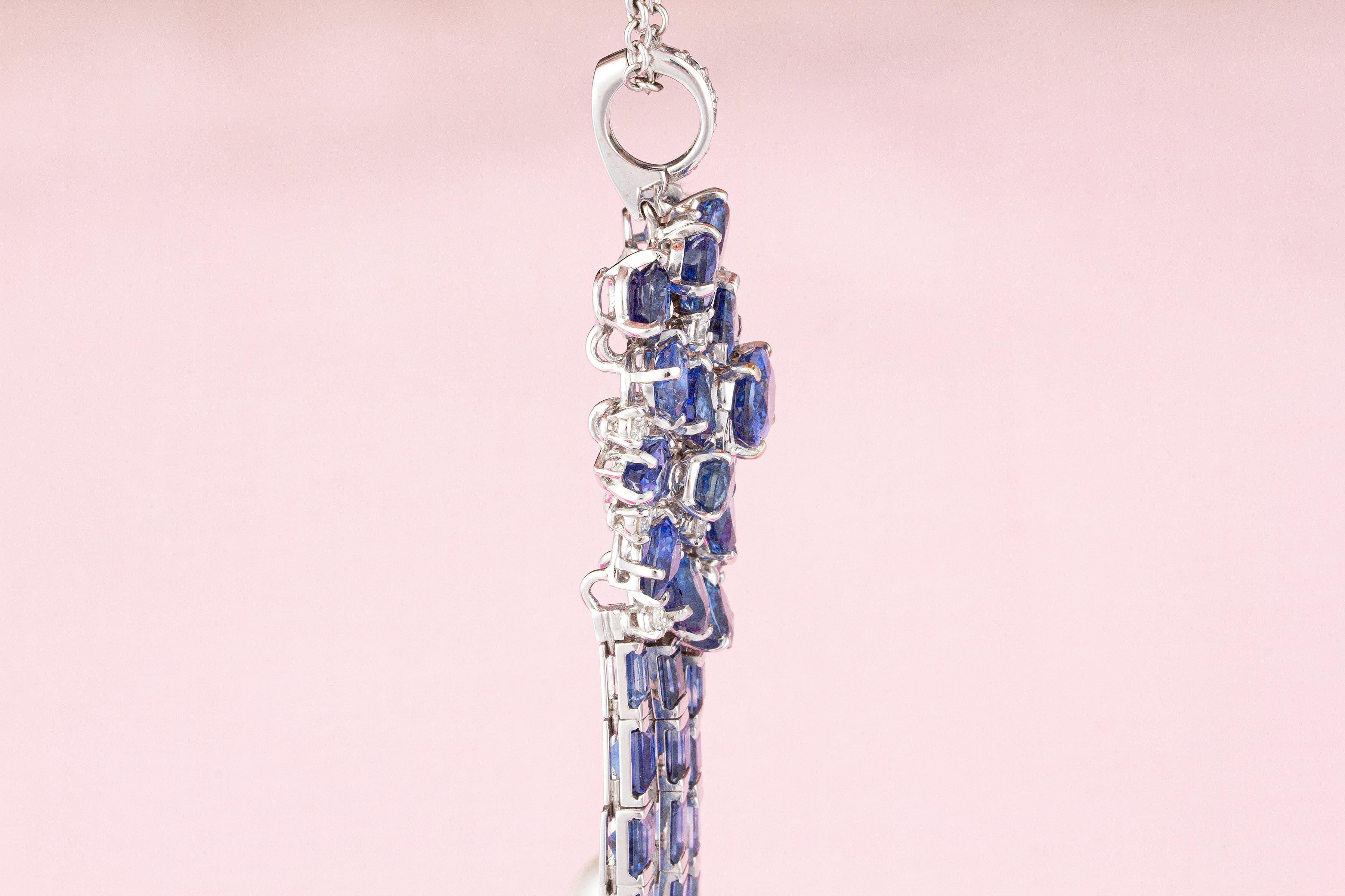 Ella Gafter Blue Sapphire Diamond Pearl Necklace 6