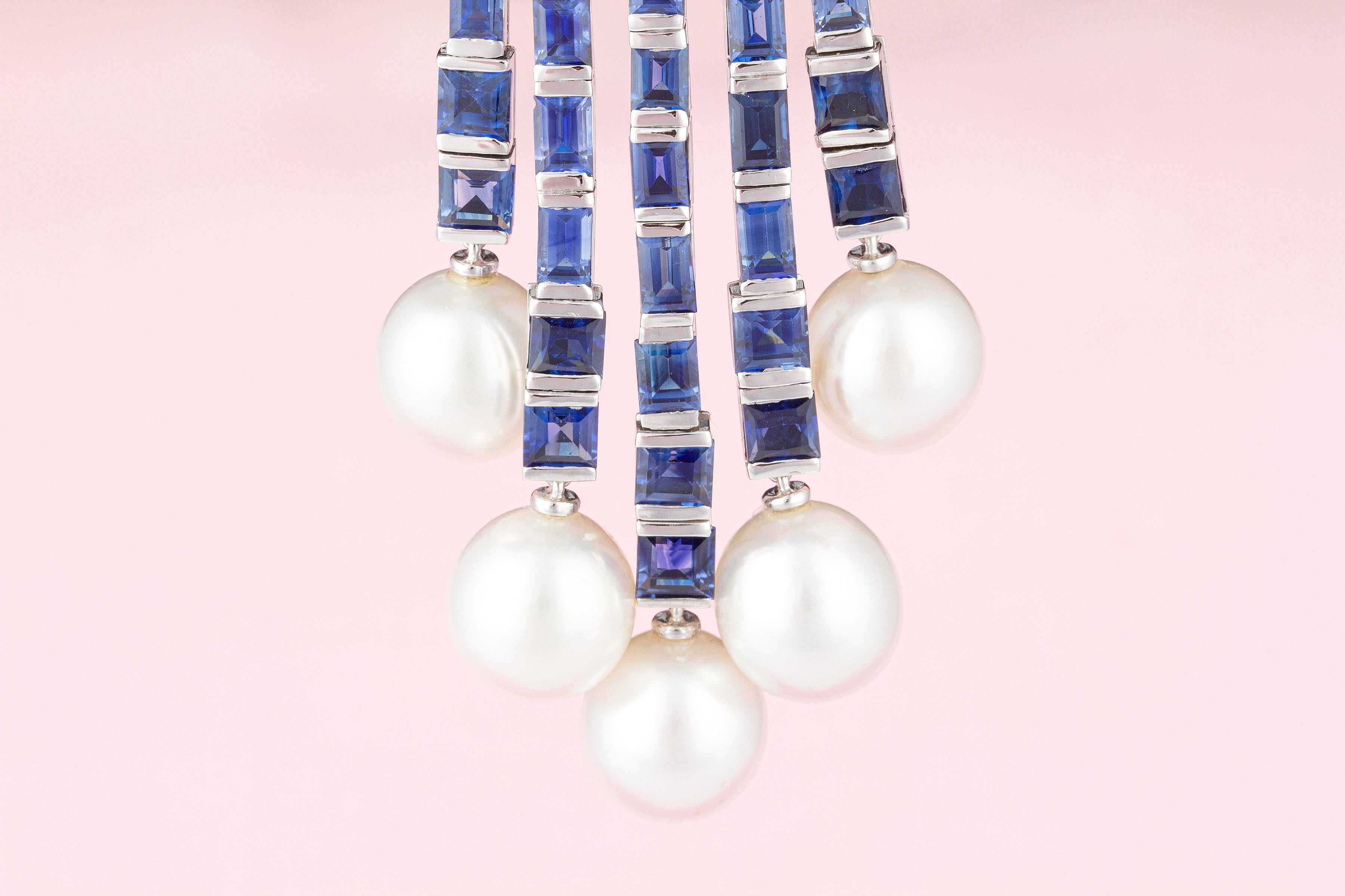 Ella Gafter Blue Sapphire Diamond Pearl Necklace 3