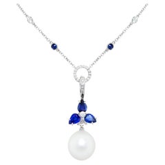 Ella Gafter, collier pendentif en saphir bleu et perle