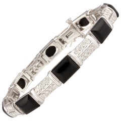 Diamond Bracelet with Onyx Design by Ella Gafter