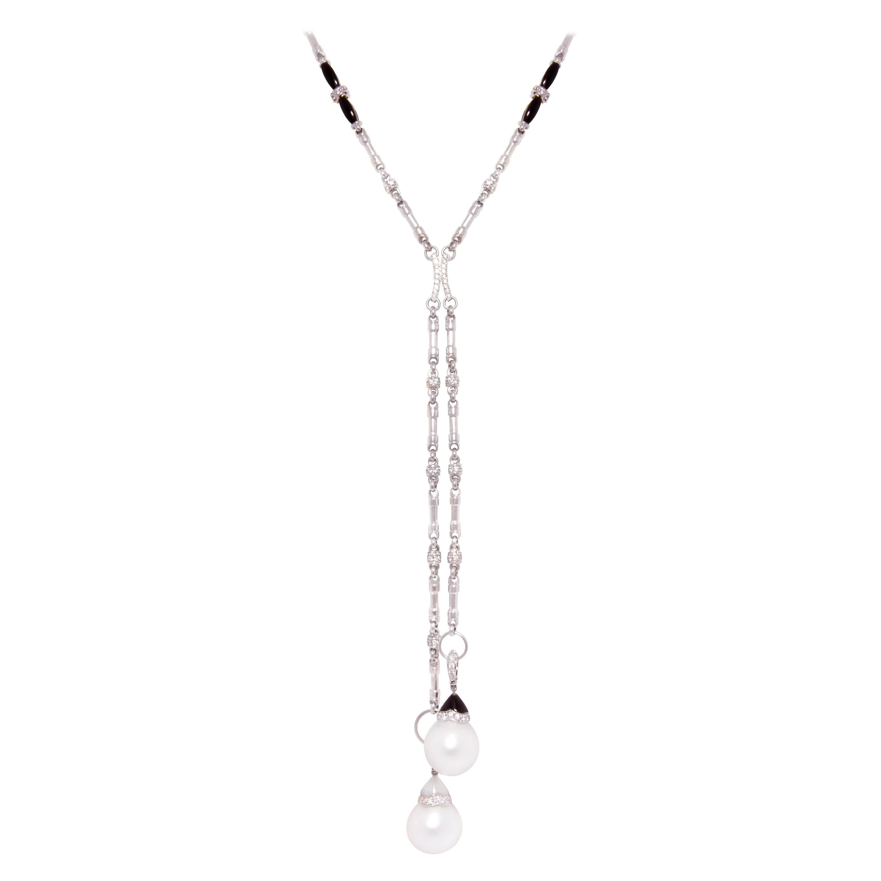 Collana con diamanti e perle Art Déco Design/One di Ella Gafter