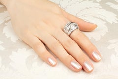 Princess Cut Diamond Cocktail Ring Two Tone Gold Design by Ella Gafter