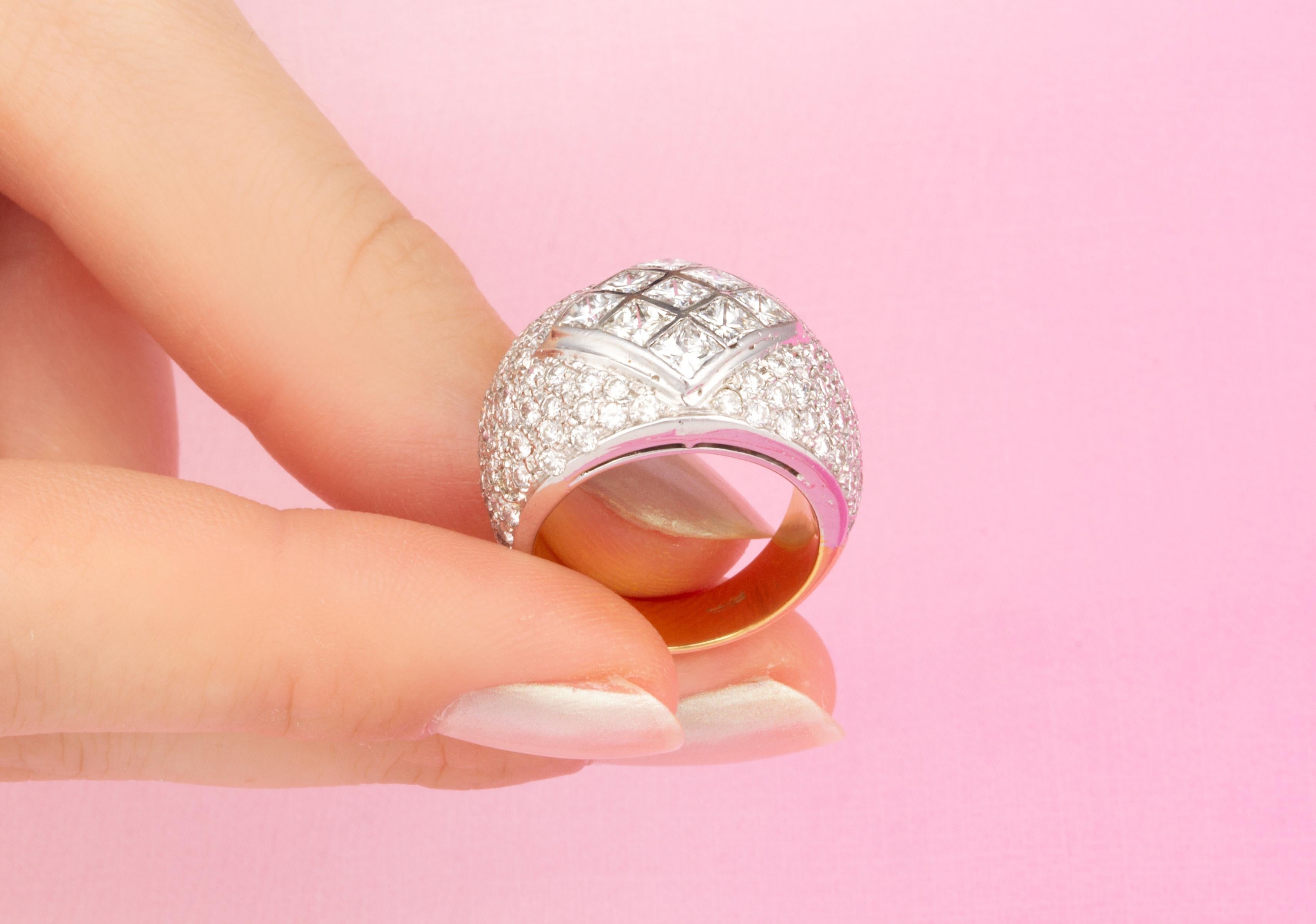 Princess Cut Diamond Cocktail Ring Design by Ella Gafter In New Condition For Sale In New York, NY