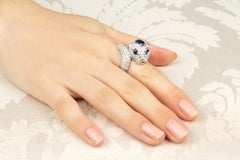Tiger Ring Diamond Blue Sapphire Design by Ella Gafter