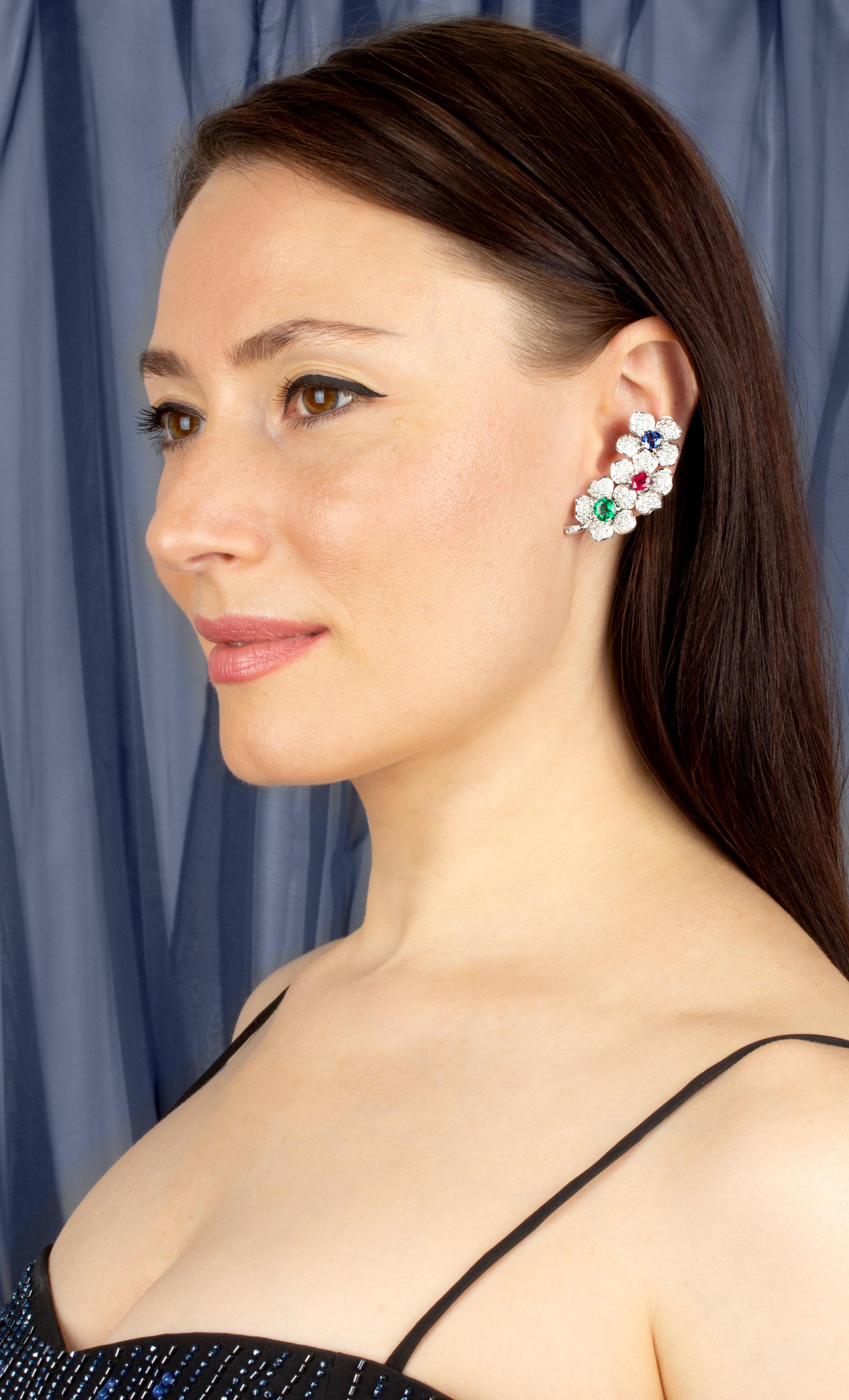 Artist Ella Gafter Diamond Color Earcuff Earrings