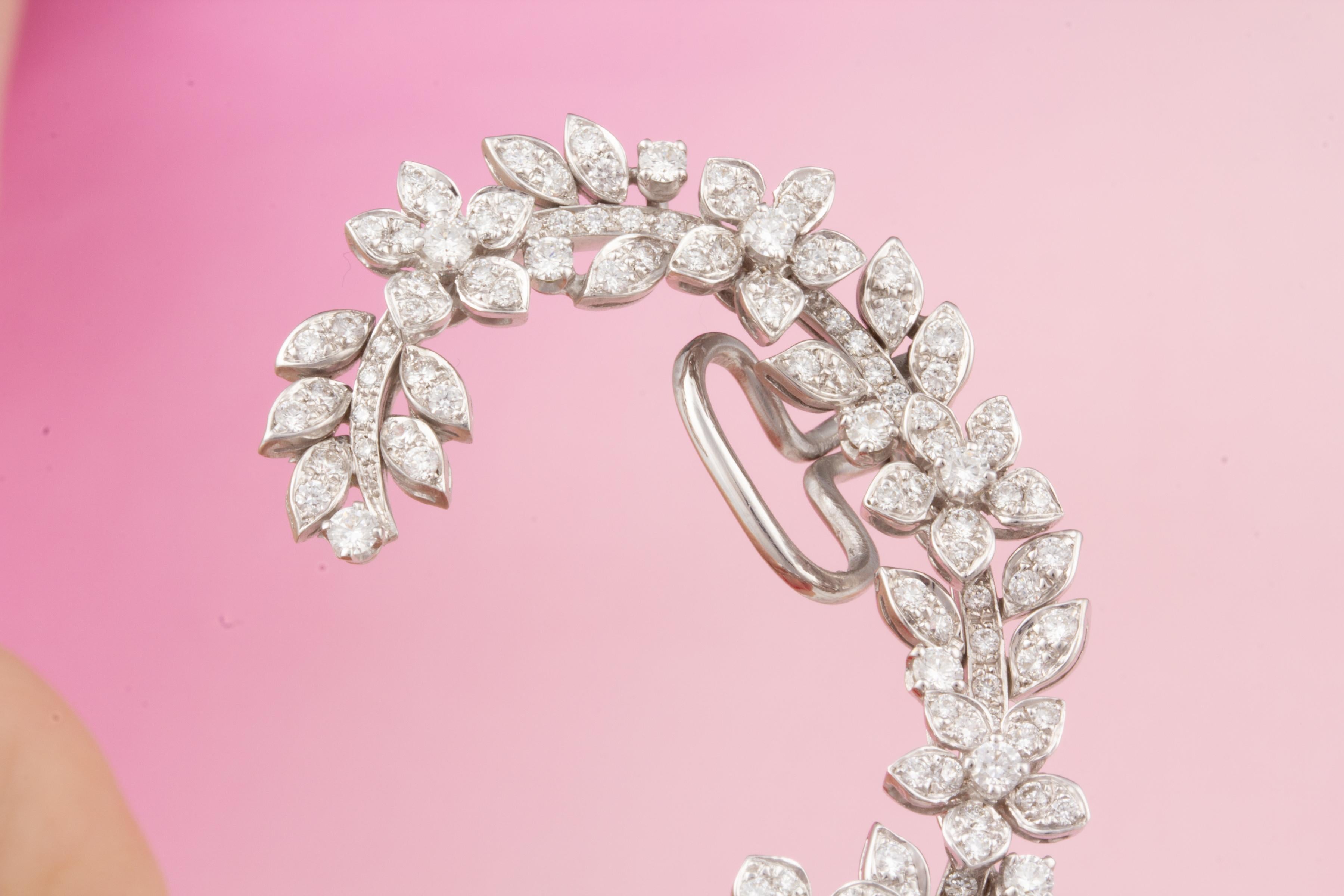 Diamond Earcuff Flower Design by Ella Gafter For Sale 3